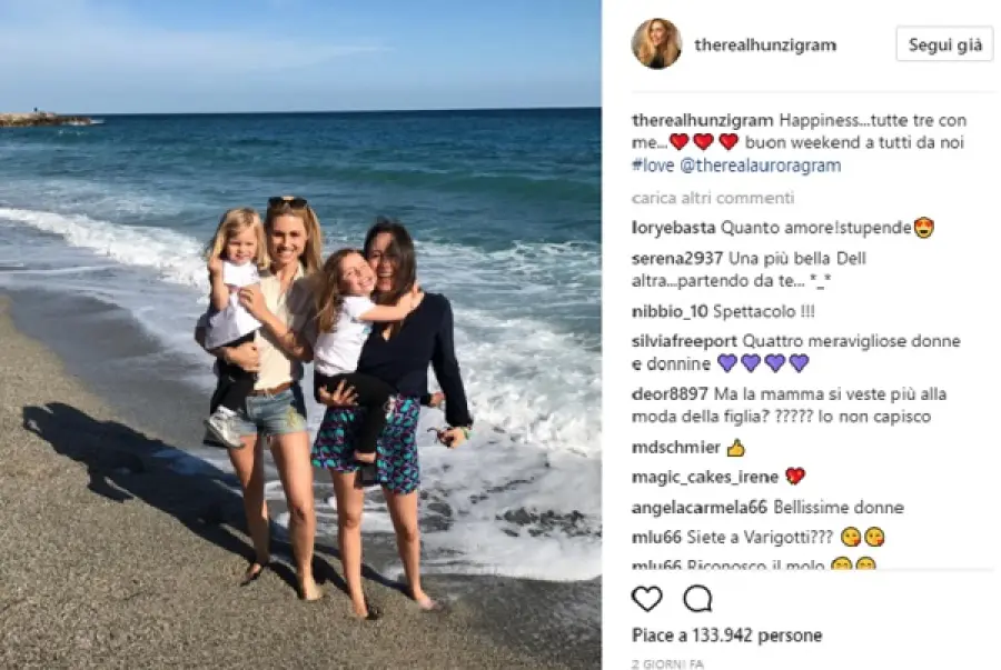 Michelle Hunziker Instagram, weekend di relax con le tre figlie al mare