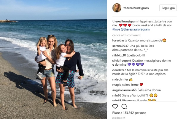 Michelle Hunziker Instagram, weekend di relax con le tre figlie al mare
